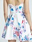 cheap Print Dresses-Women&#039;s Off The Shoulder/Backless Beach/Casual Sleeveless Dresses (Cotton Blend)