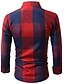 cheap Men&#039;s Shirts-Men&#039;s Vintage / Casual / Street chic Cotton Shirt - Color Block / Check Classic Collar / Long Sleeve