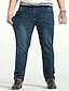 cheap Men&#039;s Pants-Men&#039;s Plus Size Daily Going out Straight / Loose / Jeans Pants - Solid Colored Cotton Blue 28 29 30