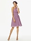 cheap Bridesmaid Dresses-A-Line One Shoulder Knee Length Chiffon Bridesmaid Dress with Sash / Ribbon / Bow(s) / Pleats