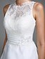 cheap Wedding Dresses-Wedding Dresses A-Line Jewel Neck Sleeveless Court Train Satin Bridal Gowns With Ruched Appliques 2024