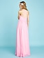 cheap Junior Bridesmaid Dresses-A-Line Floor Length Halter Neck Chiffon Junior Bridesmaid Dresses&amp;Gowns With Sash / Ribbon Pink Kids Wedding Guest Dress 4-16 Year