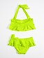 cheap Girls&#039; Clothing-Girls&#039; Ruffle / Stripes Solid Color Cotton Swimwear