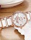preiswerte Modeuhren-Damen Uhr Armbanduhr Quartz Keramik Weiß 30 m Imitation Diamant Analog Modisch Elegant Weiß