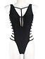 お買い得  ワンピース水着-女性用 純色 レトロ風 カットアウト ホルター ブラック ワンピース スイムウェア - ソリッド S M L ブラック / セクシー