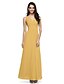 cheap Bridesmaid Dresses-Sheath / Column Bridesmaid Dress V Neck Sleeveless Elegant Floor Length Chiffon with Criss Cross / Side Draping 2022