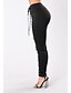 cheap Plus Size Bottoms-Women&#039;s Solid Color Shredded Denim Legging Solid Colored Lace up High Waist Black S M L / Skinny