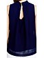 cheap Women&#039;s Blouses &amp; Shirts-Women&#039;s Blouse Shirt Solid Colored Halter Neck Navy Blue Sleeveless Going out Cut Out Tops Streetwear Casual / Summer