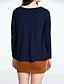 preiswerte Blusen und Hemden für Damen-Damen Solide - Freizeit Baumwolle Bluse, Bateau Mehrlagig Hellgrau