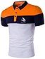 cheap Classic Polo-Men&#039;s Collar Polo Shirt Golf Shirt Tennis Shirt Color Block Collar Shirt Collar White Gray Navy Blue Short Sleeve Plus Size Daily Weekend Mixed Color Slim Tops Cotton Active Business Casual / Summer