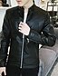 cheap Men&#039;s Jackets &amp; Coats-Men&#039;s Daily Spring Plus Size Regular Leather Jacket, Solid Colored Round Neck Long Sleeve PU White / Black / Red XL / XXL / XXXL