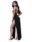 cheap Maxi Dresses-Women&#039;s Choker Going out Maxi Slim A Line Dress - Solid Colored Black Deep V Summer Silk Black M L XL / Backless