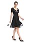 cheap Special Occasion Dresses-A-Line / Fit &amp; Flare Queen Anne Knee Length Chiffon Dress with Criss Cross / Ruched by TS Couture®