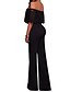 cheap Women&#039;s Jumpsuits-Women&#039;s Jumpsuit Solid Color Boat Neck Daily Wide Leg Regular Fit Short Sleeve Blue Black Yellow S M L Summer