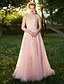 cheap Special Occasion Dresses-A-Line Elegant &amp; Luxurious Beautiful Back Prom Formal Evening Dress Illusion Neck Sleeveless Floor Length Tulle with Crystals Appliques 2020