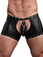 abordables Ropa interior masculina exótica-Hombre Remache / Cortado Boxers Cortos Un Color Baja cintura Negro S M L