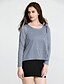 cheap Women&#039;s Blouses &amp; Shirts-Women&#039;s Daily Plus Size Casual Cotton Blouse - Solid Colored Layered Boat Neck Light gray