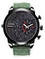 cheap Military Watches-Men&#039;s Wrist Watch Chinese Calendar / date / day / Water Resistant / Water Proof / Creative Fabric Band Charm / Casual / Bangle Black / Green / Dual Time Zones