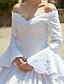 billige Wedding Dresses-Wedding Dresses Ball Gown V Neck Long Sleeve Chapel Train Satin Bridal Gowns With Beading Appliques 2024