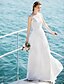 preiswerte Hochzeitskleider-Hochzeitskleider A-Linie U-Ausschnitt Ärmellos Boden-Länge Chiffon Brautkleider Mit Spitze 2023