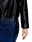 זול עור &amp; עור מעילים עור-בגדי ריקוד נשים צווארון חולצה ז&#039;קטים מעור רגיל אחיד יומי סגנון רחוב חורף שחור