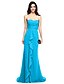 cheap Bridesmaid Dresses-Sheath / Column Bridesmaid Dress Sweetheart Sleeveless Elegant Sweep / Brush Train Chiffon with Criss Cross / Ruched / Ruffles 2022