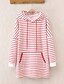 cheap Women&#039;s Hoodies &amp; Sweatshirts-Women&#039;s Daily Going out Hoodie Striped Round Neck Micro-elastic Polyester Long Sleeve Winter