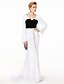 cheap Evening Dresses-Mermaid / Trumpet Color Block Celebrity Style Holiday Cocktail Party Formal Evening Dress V Neck Long Sleeve Sweep / Brush Train Chiffon Velvet with Pleats 2021