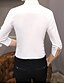 abordables Camisas de hombre-Hombre Casual / Diario Camisa Estampado Manga Larga Tops Algodón Simple Blanco / Escote Chino