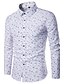 Недорогие Мужские классические рубашки-мужская рубашка рубашка с геометрическим рисунком классический воротник белый с длинным рукавом повседневная работа принт узкие топы деловые