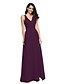 cheap Bridesmaid Dresses-Sheath / Column V Neck Floor Length Lace / Tulle Bridesmaid Dress with Criss Cross / Ruched by LAN TING BRIDE®