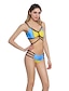 preiswerte Bikinis und Bademode-Damen Muster Halter Blau Bikinis Bademode Badeanzug - Einfarbig S M L Blau