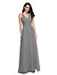 cheap Bridesmaid Dresses-Sheath / Column V Neck Floor Length Lace / Tulle Bridesmaid Dress with Criss Cross / Ruched by LAN TING BRIDE®