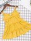 cheap Dresses-Girls&#039; Sleeveless Solid Color 3D Printed Graphic Dresses Ruffle Polyester Dress Summer