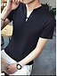 baratos Camisetas masculinas casuais-Homens Camiseta Cor Sólida Decote V Branco Preto Cinzento Manga Curta Dia a Dia Diário Blusas Algodão Ativo Temática Asiática / Esportes