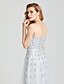 cheap Evening Dresses-Sheath / Column Elegant &amp; Luxurious Celebrity Style Sparkle &amp; Shine Holiday Cocktail Party Prom Dress Spaghetti Strap Sleeveless Floor Length Tulle with Sequin 2020 / Formal Evening / Open Back