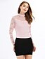cheap Women&#039;s T-shirts-Women&#039;s Daily Street chic Plus Size T-shirt - Solid Colored Dusty Rose, Lace Crew Neck Black / Spring / Fall