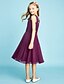 cheap Junior Bridesmaid Dresses-A-Line Knee Length Straps Chiffon Junior Bridesmaid Dresses&amp;Gowns With Sash / Ribbon Kids Wedding Guest Dress 4-16 Year