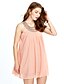 cheap Women&#039;s Dresses-Women&#039;s Daily Going out Street chic Mini Loose Chiffon Dress - Solid Colored Beaded Pleated Summer Black Beige Pink L XL XXL