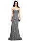 cheap Bridesmaid Dresses-Sheath / Column Bridesmaid Dress Sweetheart Sleeveless Elegant Sweep / Brush Train Chiffon with Criss Cross / Ruched / Ruffles 2022