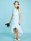 billige Junior brudepikekjoler-Linjeform Asymmetrisk Besmykket Chiffon Junior brudepike kjoler og kjoler Med Plissert Gjestekjole for barn 4-16 år