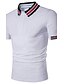 cheap Men&#039;s Polos-Men&#039;s Striped Patchwork Classic Polo - Cotton Daily Casual Shirt Collar White / Blue / Summer / Short Sleeve