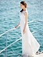 Χαμηλού Κόστους Νυφικά Φορέματα-Φορεματα για γαμο Γραμμή Α Λαιμός σέσουλα Αμάνικο Μακρύ Σιφόν Νυφικά φορέματα Με Δαντέλα 2023