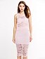 cheap Women&#039;s Dresses-Women&#039;s Bodycon Sleeveless Solid Colored Lace Summer Boat Neck Streetwear Club White Black Pink S M L XL