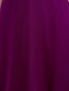 billiga Brudtärneklänningar-A-linje / Prinsessa Prydd med juveler Knälång Chiffong Brudtärneklänning med Draperad / Krusad / Veckad av