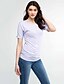 economico T-Shirt da donna-T-shirt Per donna Moda città Increspato, Tinta unita Blu L / Estate