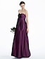 cheap Bridesmaid Dresses-Sheath / Column Bridesmaid Dress Sweetheart / Strapless Sleeveless Floor Length Taffeta with Ruched / Flower 2022
