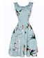 preiswerte Damenkleider-Damen Festtage / Strand Retro Baumwolle Hülle / Swing Kleid Blumen Knielang Bateau