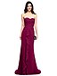 cheap Bridesmaid Dresses-Sheath / Column Bridesmaid Dress Sweetheart Sleeveless Elegant Sweep / Brush Train Chiffon with Criss Cross / Ruched / Ruffles 2022