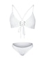 ieftine Bikini &amp; Costume Baie-Pentru femei Simplu Bikini Costum de baie Cu Șiret Mată Cu Bretele Costume de Baie Costume de baie Alb Negru